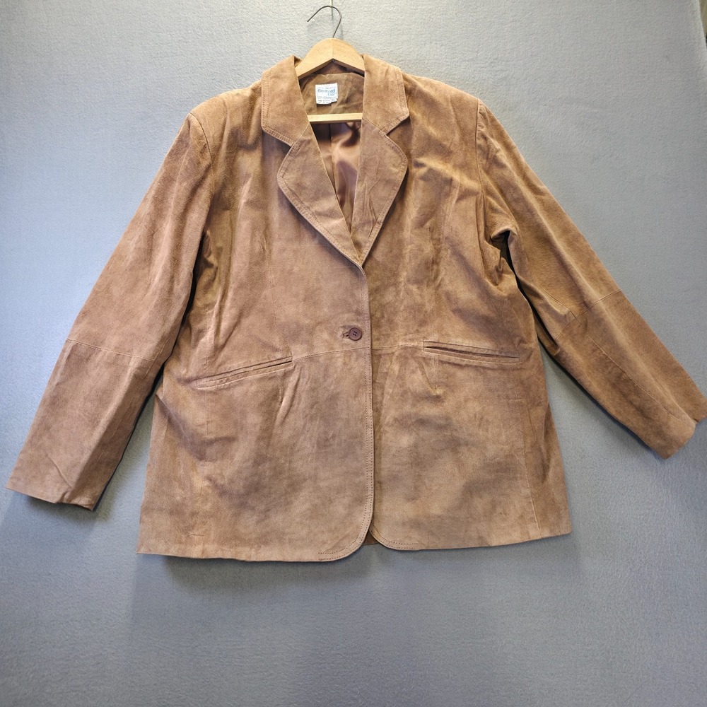 Vintage Bedford Fair Men's Brown‎ Suede Leather Blazer Jacket Size XL